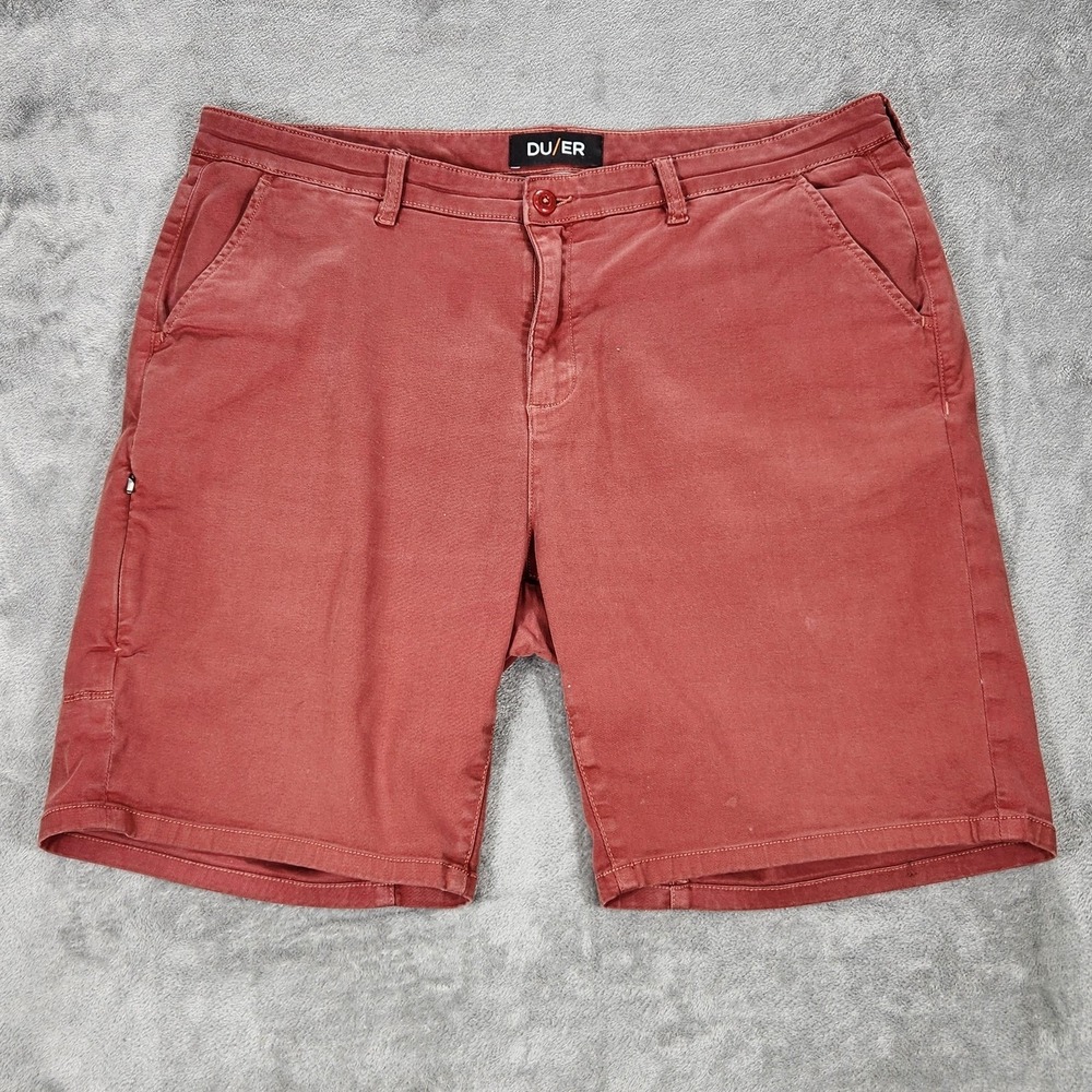 DU/ER Shorts Mens 38 Red Performance Stretch‎ Chino Casual Travel Summer